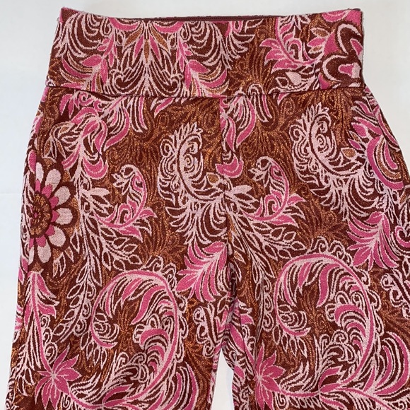 Maeve By Anthropologie Maria Jacquard Paisley Rose Flare Pants - Picture 6 of 9